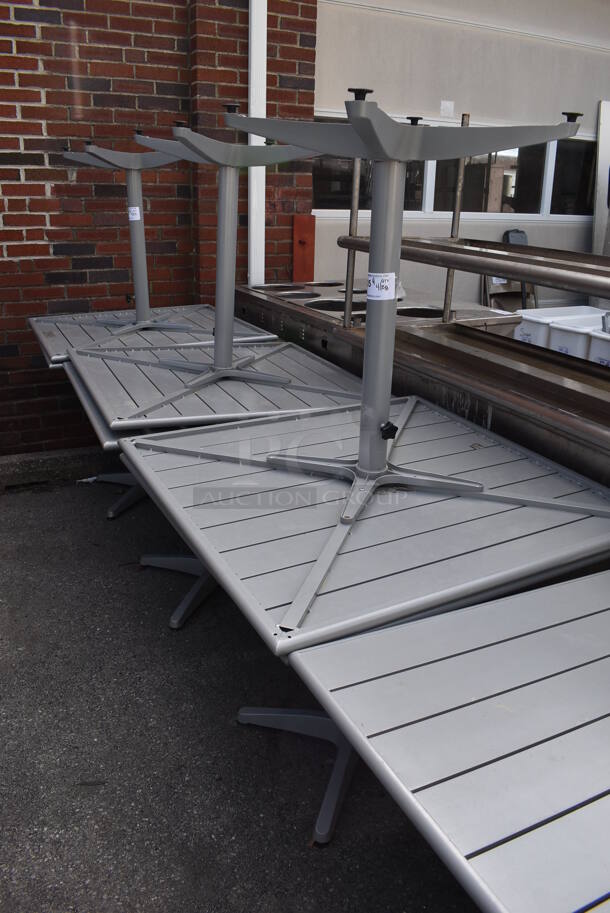 4 Gray Poly Patio Tables. 4 Times Your Bid! - Image 4 of 4