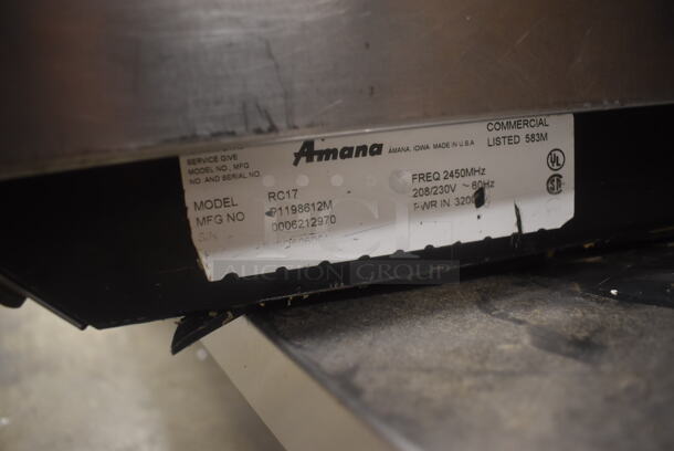 Amana RC17 Commercial Stainless Steel Heavy Duty Microwave Oven. 208/230V.  - Image 6 of 6