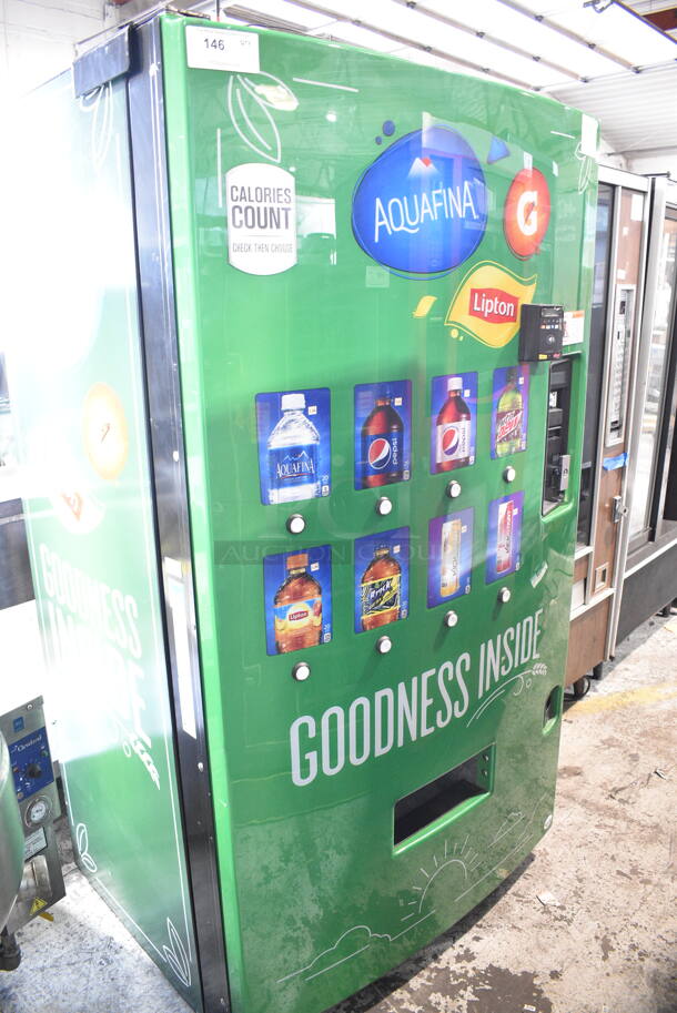 Vendo 721GDP004 Metal Commercial Vending Machine w/ Credit Card Reader. Lock Was Removed; No Key. 115 Volts, 1 Phase. Tested and Working! - Image 1 of 7