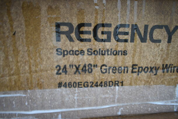2 BRAND NEW SCRATCH AND DENT! Regency 460EG2448DR1 24" x 48" Green Epoxy Wire Drying Rack Shelf - 1 1/4" Slots. 2 Times Your Bid! May Be Missing Pieces.  - Image 3 of 4