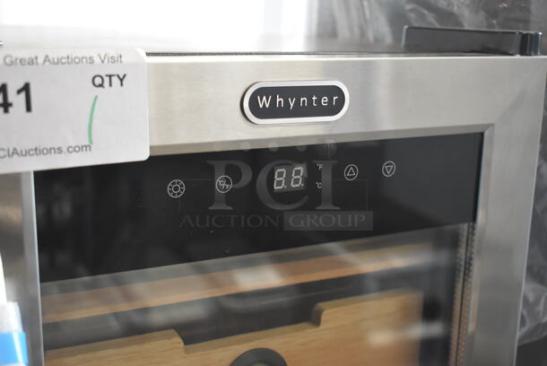 BRAND NEW SCRATCH AND DENT! Whynter CHC-123DS 1.2 cu. ft. Stainless Steel Digital Control and Display Cigar Humidor with Spanish Cedar Shelves. 110-120 Volts, 1 Phase. Tested and Working! - Image 3 of 6