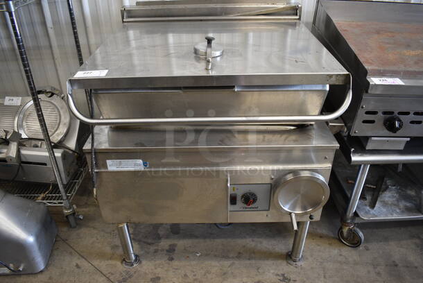 LATE MODEL! Cleveland Model SGL-30-TR Stainless Steel Commercial Natural Gas Powered Floor Style Manual Tilting Braising Pan. 91,000 BTU. 39x37x42