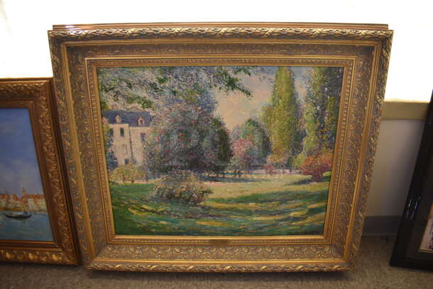 Framed Canvas Painting Reproduction of Le Parc Monceau by Claude Monet From Art Dealer Ed Mero! - Image 1 of 9