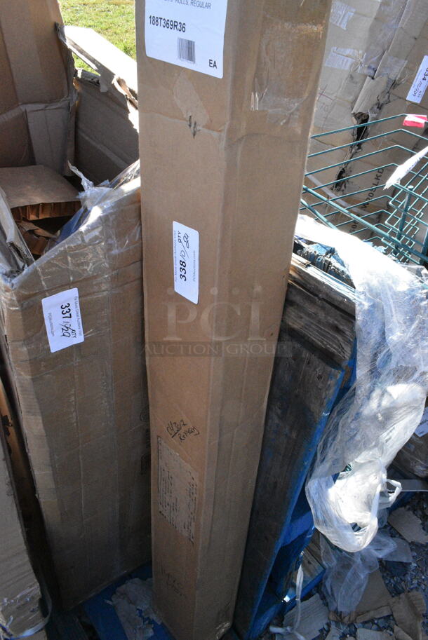 BRAND NEW SCRATCH AND DENT! 188T369R36 Bulman T369R-36 36" Four Deck Tower Paper Rack with Straight Edge Blade. May Be Missing Pieces. - Image 2 of 3