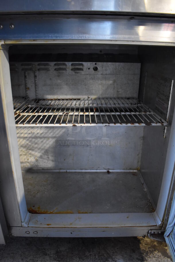 Continental SW72 Stainless Steel Commercial Sandwich Salad Prep Table Bain Marie Mega Top on Commercial Casters. 115 Volts, 1 Phase. 72x32x42.5. Tested and Working! - Image 6 of 10