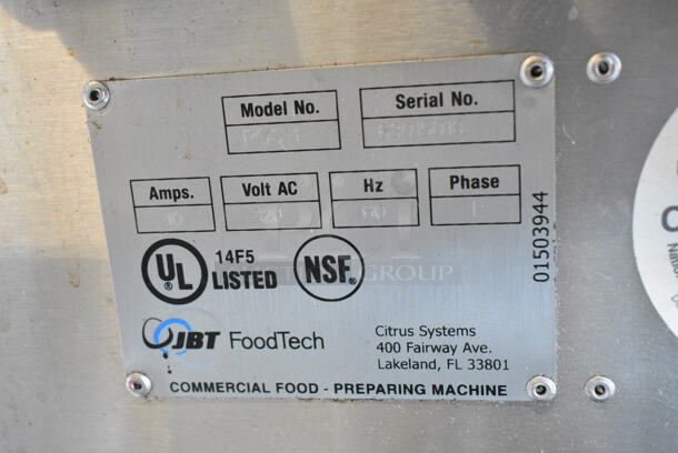 Fresh N Squeeze POS-1 Stainless Steel Commercial Floor Style Automatic Citrus Juicer on Commercial Casters. 120 Volts, 1 Phase. Tested and Working! - Image 6 of 6