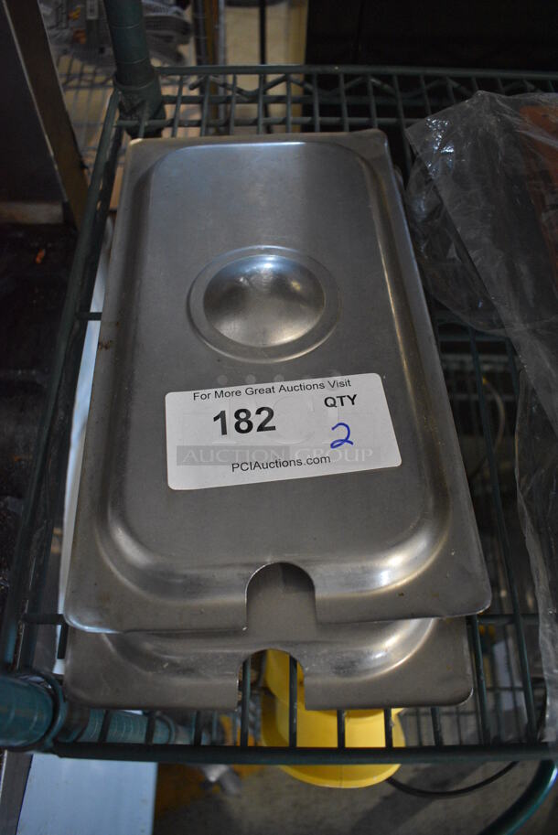 2 Stainless Steel 1/3 Size Drop In Bin Lids. 2 Times Your Bid!