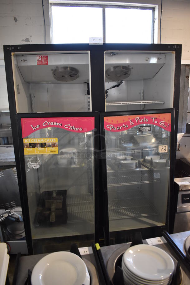 Master-Bilt BLG-48HD Metal Commercial 2 Door Reach In Freezer Merchandiser. Doors Need To Be Reattached. 208-230 Volts, 1 Phase. 52x32x80 - Image 2 of 7
