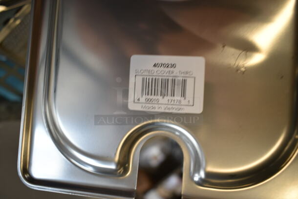 BRAND NEW SCRATCH AND DENT! ALL ONE MONEY! Lot of Edlund 4412HD 44 Series 12" Heavy-Duty Scallop Utility Tongs, Screen for Rapid Cook Oven, 2 4070349 Stainless Steel Drop In Bins, 3 4070230 Stainless Steel Drop In Bin Lids.  - Image 4 of 11