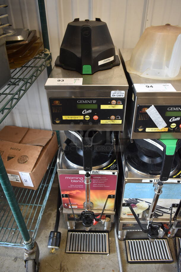 Curtis GEMSIF10A2419 Stainless Steel Commercial Countertop Coffee Machine w/ Satellite Server, Hot Water Dispenser, 2 Poly Brew Baskets and Drip Tray. 220 Volts, 1 Phase. - Image 1 of 10