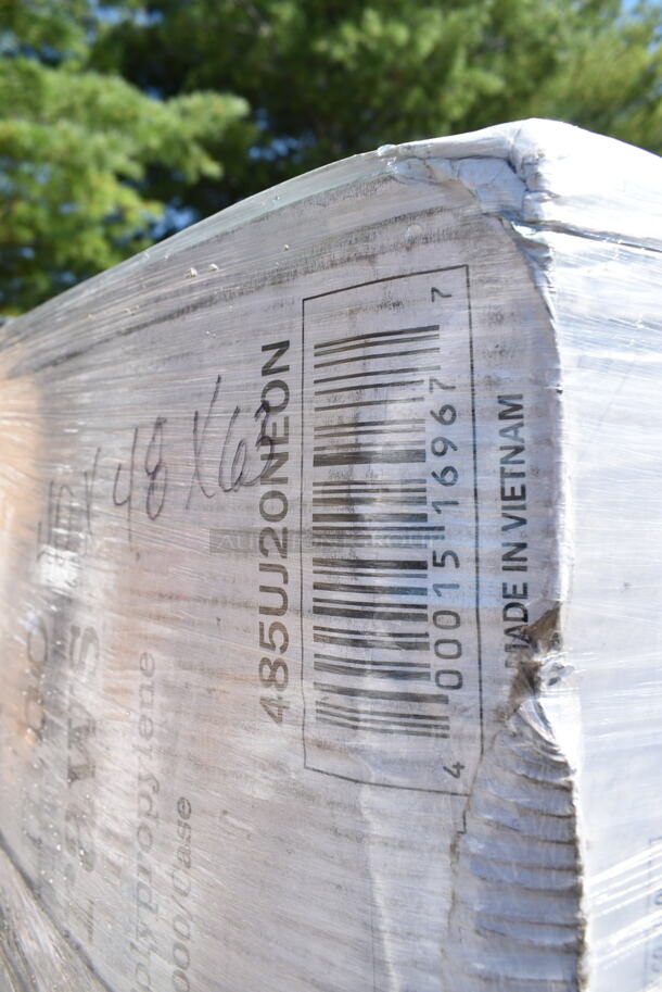PALLET LOT of 15 BRAND NEW Boxes Including 2 Box 485UJ20NEON Choice 20" Neon Extra-Long Assorted Unwrapped Straw - 2000/Case, 346WSNSM Choice Medium Weight White Wrapped Plastic Spork, Straw, and Napkin Kit - 1000/Case, 129MCR32B Choice 32 oz. Black Round Microwavable Heavy Weight Container with Lid 7 1/4" - 150/Case, 760DOMELID16 Choice 12-22 oz. Translucent Cold Cup Dome Lid with Opening - 1000/Case. 15 Times Your Bid!  - Image 2 of 11