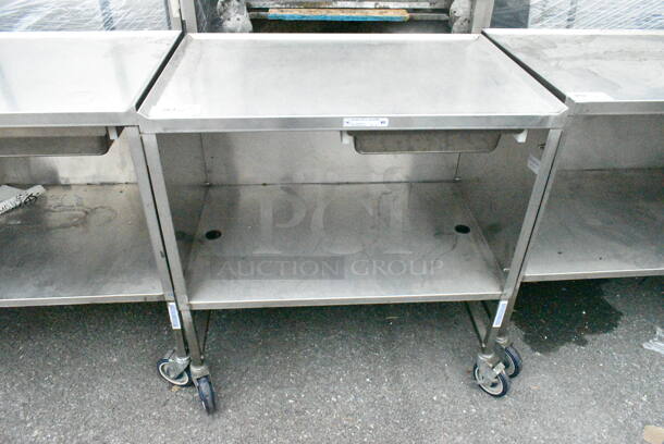 National Cart Co Stainless Steel Portable Table w/ Under Shelf and Drawer on Commercial Casters.  - Image 3 of 7
