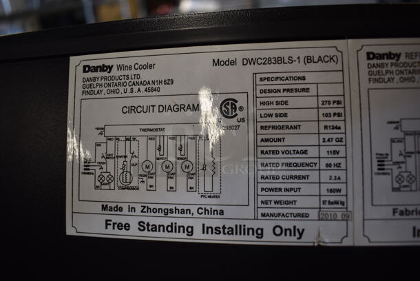 BRAND NEW SCRATCH AND DENT! Danby DWC283BLS-1 Commercial Stainless Steel Wine Cooler With Glass Door, Wood Shelves and Black Cabinet. 115V. Tested And Working!  - Image 6 of 7