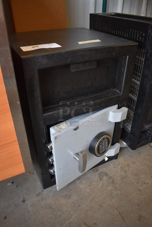 Black and Gray Metal Single Compartment Drop Safe. Comes w/ Combination! 14x15x20 - Image 6 of 6