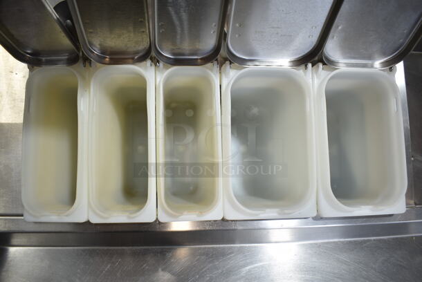 Norlake ZF122SAS/0-0DO Stainless Steel Commercial Cooler w/ Topping Rail and 16 Drop Ins on Commercial Casters. 115 Volts, 1 Phase. Tested and Working! - Image 5 of 8