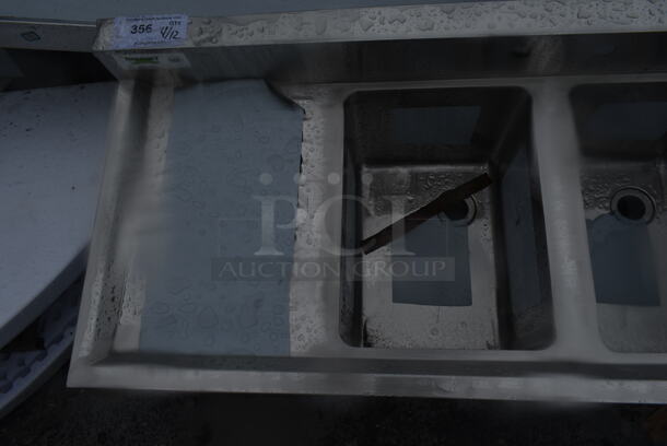 BRAND NEW SCRATCH AND DENT! Regency 600B41014213 Stainless Steel 4 Bowl Underbar Sink with Two Drainboards. Bays 10x14. Drain Boards 11x15 - Image 3 of 6
