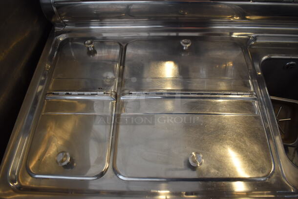 ANTIQUE! Fischman Stainless Steel Commercial Prep Station w/ 2 Hinge Doors, 5 Pumps in Bar Topping Rail, 2 Sink Basins. Does Not Have Compressor. 57x32x56. Bays 10x14x10 - Image 3 of 9