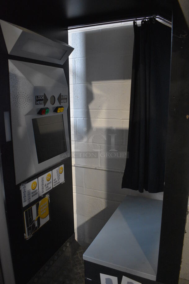 Metal Commercial Floor Style Photo Booth. 37x29x78. Tested and Powers On - Image 5 of 7