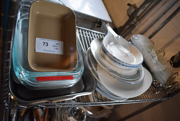 ALL ONE MONEY! Tier Lot of Various Items Including Glass Bakeware and Ceramic Plates - Image 2 of 7