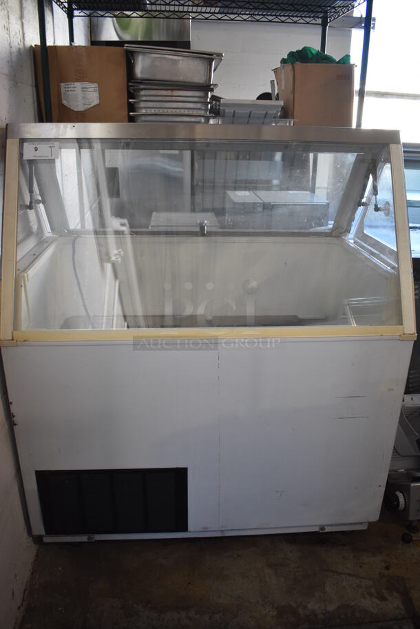 Metal Commercial Ice Cream Dipping Cabinet on Commercial Casters. 47x26.5x55.5. Tested and Working! - Image 1 of 6