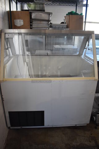 Metal Commercial Ice Cream Dipping Cabinet on Commercial Casters. 47x26.5x55.5. Tested and Working!