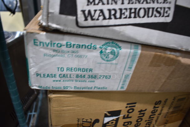 PALLET LOT of 22 BRAND NEW Boxes Including 2 Box 612LOB225LBC Choice 2.25 lb. Oblong Foil Take-Out Container with Board Lid - 250/Case, 128HD64LBULK ChoiceHD 64 oz. Microwavable Translucent Heavy Plastic Deli Lid - 100/Case, 119060 Resin Can Liners, 127RD16COMBO Choice 16 oz. Customizable Microwavable Clear Round Deli Container and Lid Combo Pack - 250/Case, 760PIC08 Choice 8 oz. Clear Plastic Dessert Cup - 1000/Case, 3 Box Choice Plastic T Shirt Bags. 22 Times Your Bid! - Image 3 of 12