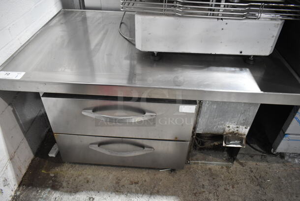 Beverage Air WTRCS36-1-48 Stainless Steel Commercial 2 Drawer Chef Base. 115 Volts, 1 Phase. Tested and Powers On But Does Not Get Cold
 - Image 1 of 5