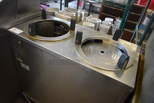 Stainless Steel Commercial 2 Well Plate Return on Commercial Casters. 35.5x17.5x40. Cannot Test Due To Cut Power Cord - Image 2 of 4
