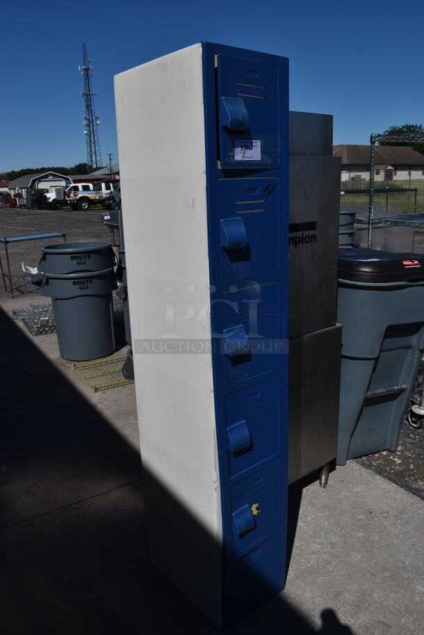 Blue 6 Cubby Locker. 12x19x72 - Image 2 of 3