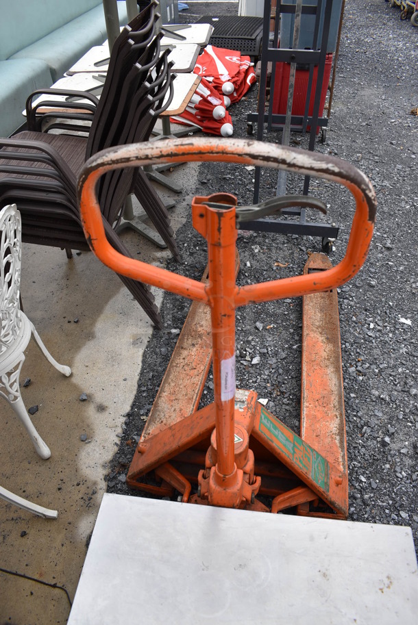 Elda PAL5-2748 Orange Metal Commercial Pallet Jack. 62x27x50 - Image 3 of 6