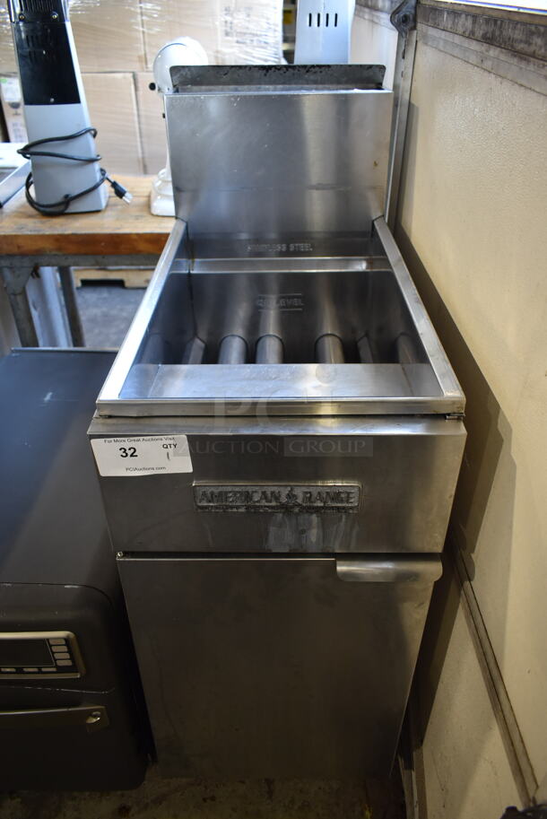 American Range Stainless Steel Commercial Floor Style Natural Gas Powered Deep Fat Fryer. - Image 1 of 6
