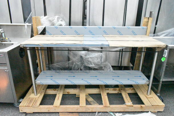 BRAND NEW SCRATCH AND DENT! Winholt DTSB-3072 Stainless Steel Commercial Table w/ Under Shelf.  - Image 1 of 5