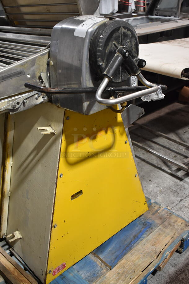 Seewer Rondo SS063 C Metal Commercial Floor Style Reversible Dough Sheeter. 1 Arm Needs To Be Reattached. 240 Volts, 1 Phase.  - Image 4 of 9