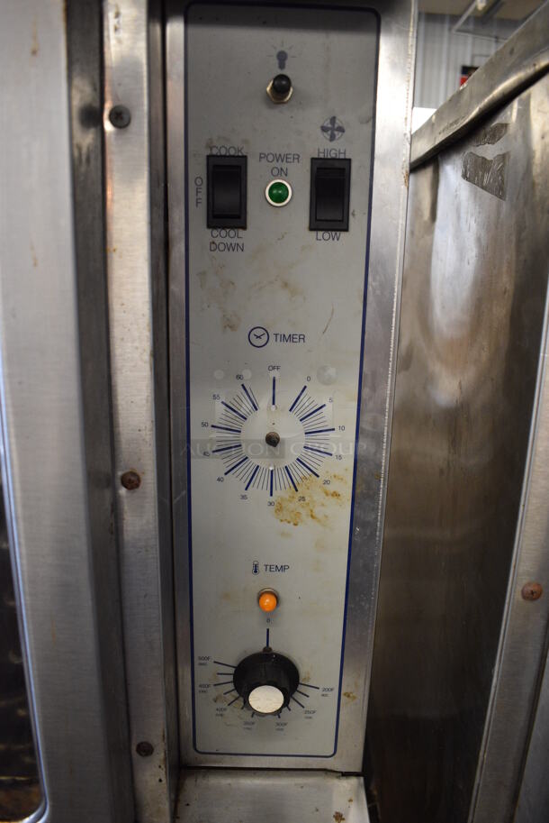 Garland SunFire Stainless Steel Commercial Natural Gas Powered Full Size Convection Oven w/ View Through Doors, Metal Oven Racks and Thermostatic Controls on Stand w/ Commercial Casters. 40x37x64 - Image 3 of 8