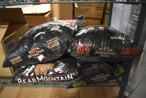 4 Bags of Bear Mountain BBQ Pellets; Hickory, Gourmet Blend and Apple. 4 Times Your Bid!