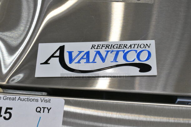 BRAND NEW SCRATCH AND DENT! 2024 Avantco 178A35FHC Stainless Steel Commercial 2 Door Reach In Cooler w/ Poly Coated Racks on Commercial Casters. 115 Volts, 1 Phase. Tested and Working! - Image 2 of 7