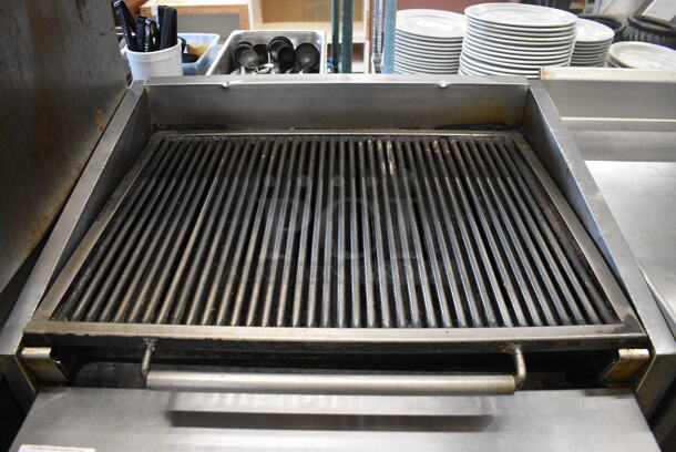 MagiKitch'n Stainless Steel Commercial Floor Style Natural Gas Powered Charbroiler Grill on Commercial Casters. 36x35x40 - Image 3 of 7