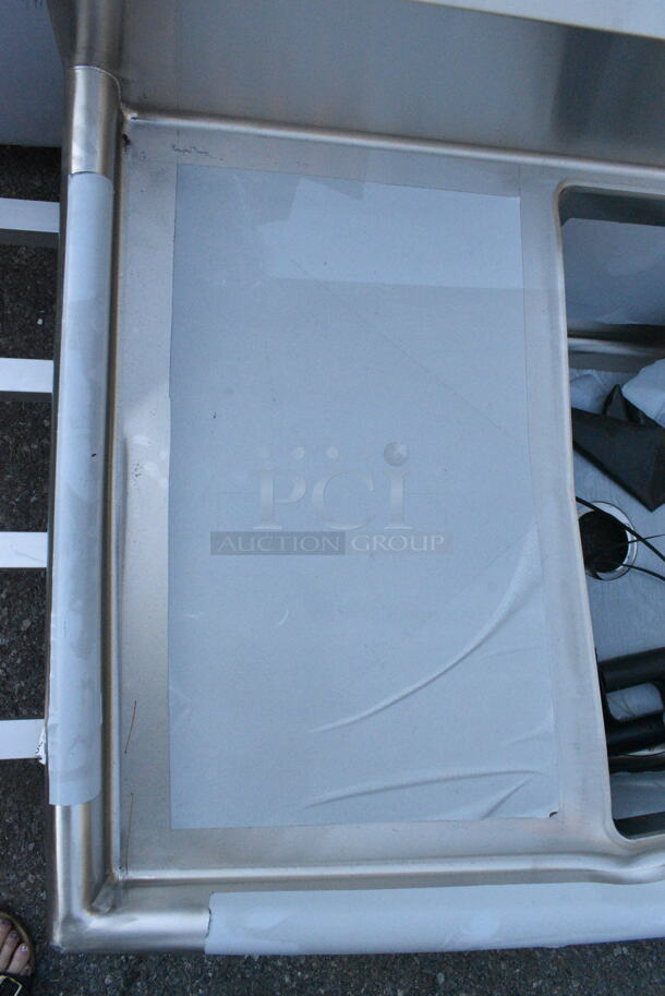 BRAND NEW SCRATCH AND DENT! Regency 600S21824218 Stainless Steel Commercial 2 Bay Sink w/ Dual Drain Boards. No Legs. Bays 18x24. Drain Boards 16.5x26 - Image 7 of 8