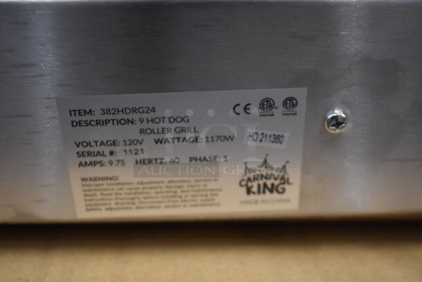 2021 Carnival King 382HDRG24 Stainless Steel Commercial Countertop Hot Dog Roller. 120 Volts, 1 Phase. 23x16x7. Tested and Gets Hot But Parts Do Not Move - Image 6 of 6