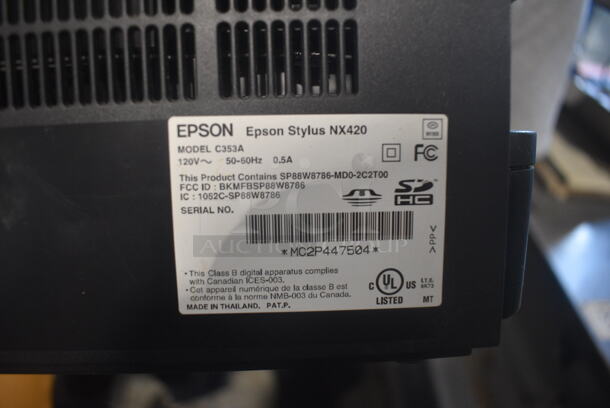 Epson Stylus NX420 Color Ink Printer With Box And Instructions, Black. 120V. - Image 11 of 11