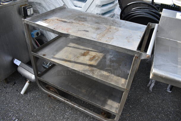 Stainless Steel Commercial 3 Tier Cart w/ Push Handle on Commercial Casters. 37x21x35 - Image 4 of 4