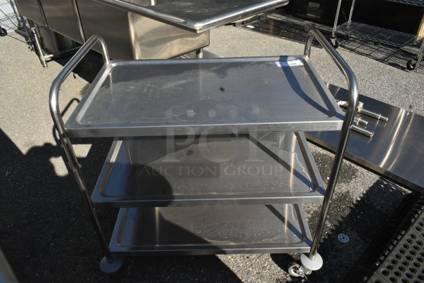 Stainless Steel 3 Tier Cart on Commercial Casters. 