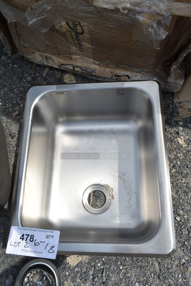 2 BRAND NEW SCRATCH AND DENT! Stainless Steel Single Bay Drop In Sinks. 2 Times Your Bid!  - Image 7 of 8