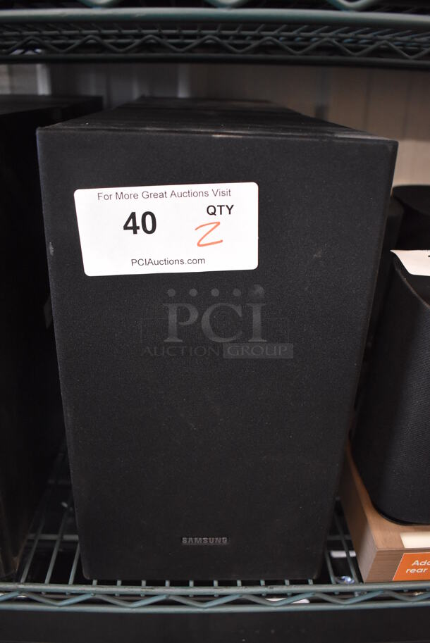 2 Samsung PS-WT55D Subwoofer Speakers. 8x11.5x14. 2 Times Your Bid!