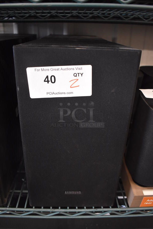 2 Samsung PS-WT55D Subwoofer Speakers. 8x11.5x14. 2 Times Your Bid! - Image 1 of 5