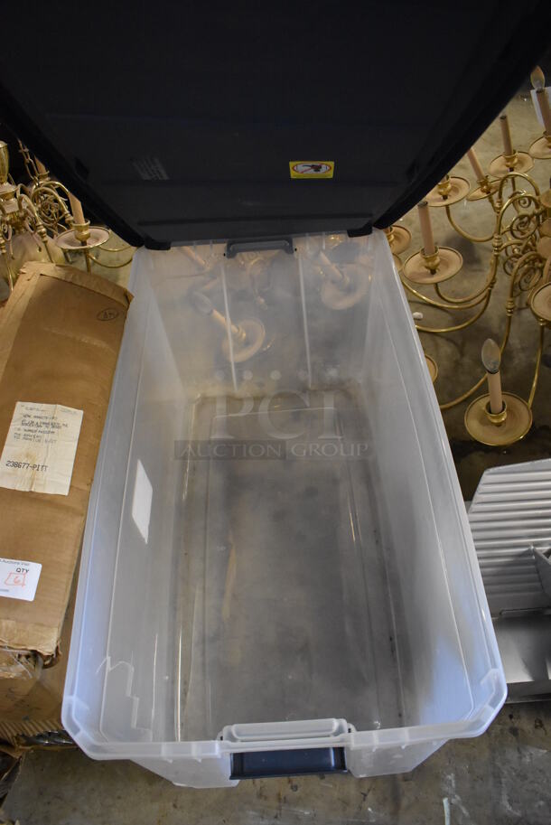 Clear Poly Bin w/ Blue Lid - Image 4 of 4