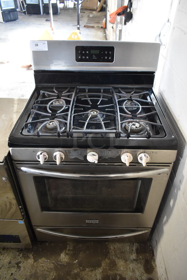 Frigidaire FGGF3030PFE Stainless Steel Commercial Natural Gas Powered 5 Burner Range w/ Oven.  - Image 1 of 8