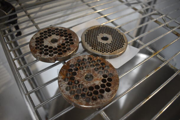 3 Metal Meat Grinder Plates. 2.75x2.75x0.5. 3 Times Your Bid! - Image 3 of 3