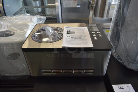 BRAND NEW SCRATCH AND DENT! Whynter ICM-220SSY 2 Quart Capacity Automatic Compressor Ice Cream Maker & Yogurt Incubator with Stainless Steel Bowl in Stainless Steel. 115 Volts, 1 Phase. Tested and Working!