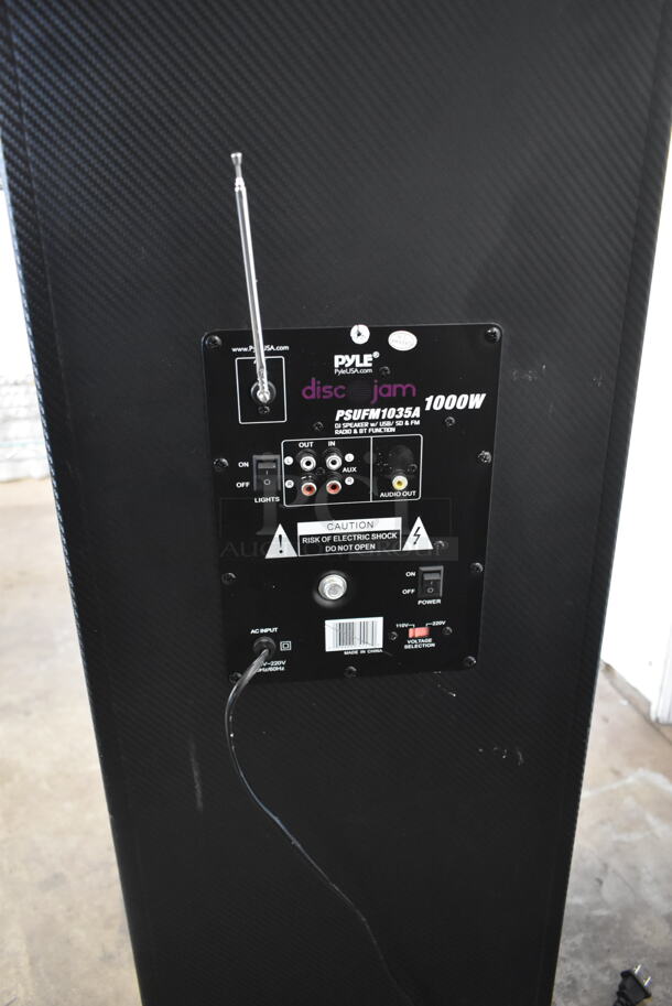 Pyle PSUFM1035A Disco Jam 1000 Watt 2 Way DJ Bluetooth Speaker with LED Lights - Image 6 of 8